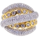18K Two Tone Gold 3.57 ct Diamond Womens Crossover Ring