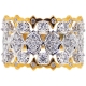 Womens Diamond Openwork Ring 18K Two Tone Gold 0.81 ct