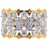 Womens Diamond Openwork Ring 18K Two Tone Gold 0.81 ct