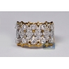 Womens Diamond Openwork Ring 18K Two Tone Gold 0.81 ct