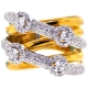 Womens Diamond Highway Ring 18K Two Tone Gold 1.35 ct