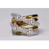 Womens Diamond Highway Ring 18K Two Tone Gold 1.35 ct
