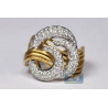 Womens Diamond Swirl Ring 18K Two Tone Ring 1.57 ct