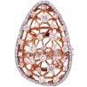 Womens Diamond Lattice Pear Ring 18K Two Tone Ring 1.77 ct