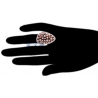Womens Diamond Lattice Pear Ring 18K Two Tone Ring 1.77 ct