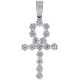14K White Gold 2.85 ct Diamond Egyptian Ankh Cross Mens Pendant
