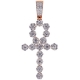 14K Rose Gold 2.85 ct Diamond Egyptian Ankh Cross Mens Pendant