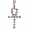 Mens Diamond Egyptian Ankh Cross Pendant 14K Rose Gold 2.85 ct