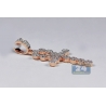 Mens Diamond Egyptian Ankh Cross Pendant 14K Rose Gold 2.85 ct