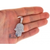 Mens Full Diamond Hamsa Hand Pendant 14K Yellow Gold 2.27 ct