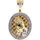 14K Yellow Gold 1.22 ct Diamond Praying Hands Mens Pendant