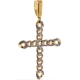 14K Yellow Gold 1.15 ct Diamond Cuban Link Cross Mens Pendant
