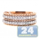 18K Rose Gold 0.80 ct Two Row Diamond Womens Ring