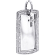 10K White Gold 3.03 ct Diamond Dog Tag Mens ID Style Pendant