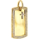 10K Yellow Gold 3.03 ct Diamond Dog Tag Mens ID Style Pendant