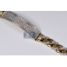 14K Yellow Gold 4.21 ct Diamond Cuban Mens ID Bracelet 9.25 inch