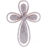 Mens Diamond Pave Halo Cross Pendant 14K Rose Gold 2.93ct