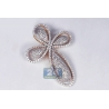 Mens Diamond Pave Halo Cross Pendant 14K Rose Gold 2.93ct