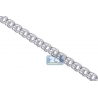 Solid 10K White Gold Russian Flat Bismark Mens Chain 7 mm