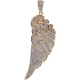 14K Yellow Gold 1.72 ct Diamond Angel Wing Pendant