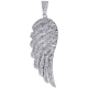 14K White Gold 1.60 ct Diamond Angel Wing Mens Pendant