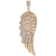 14K Yellow Gold 1.60 ct Diamond Angel Wing Mens Pendant
