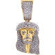 14K Yellow Gold 1.50 ct Diamond Jesus Christ Face Pendant