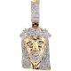 14K Yellow Gold 1.31 ct Diamond Jesus Christ Head Mens Pendant
