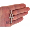 14K Yellow Gold 1.64ct Diamond Ankh Cross Mens Pendant 1.75"