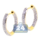 18K Yellow Gold 1.08 ct Diamond Womens Round Hoop Earrings