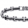Two Tone Stainless Steel Bicycle Link Mens Bracelet 8mm 8.5"