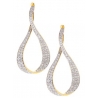 Womens Diamond Open Loop Dangle Earrings 14K Yellow Gold 2.08 ct