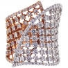 Womens Diamond Lattice Wrap Ring 18K Two Tone Gold 2.66 ct