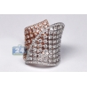 Womens Diamond Lattice Wrap Ring 18K Two Tone Gold 2.66 ct