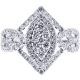 Womens Diamond Cluster Ring 18K White Gold 1.24 ct