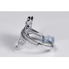 Womens Baguette Diamond Floral Ring 18K White Gold 1.53 ct