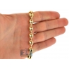 Real 10K Yellow Gold Hollow Anchor Puff Link Mens Chain 8 mm