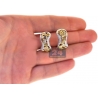 Womens Fancy Yellow Diamond Huggie Earrings 14K Gold 4.66 ct
