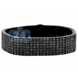 Joe Rodeo Steel 24.00 ct Black Diamond Bracelet 9 Inches