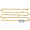 10K Yellow Gold Round Bar Link Mens Chain 3 mm