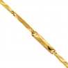10K Yellow Gold Wave Bar Link Mens Chain 3 mm