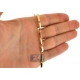 10K Yellow Gold Hollow Rhomb Bar Link Mens Necklace 4 mm