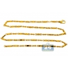 Italian 10K Yellow Gold Pressed Bar Link Mens Chain 3.5 mm