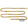 Italian 10K Two Tone Gold Oval Bullet Link Mens Chain 6 mm