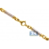 Italian 10K Two Tone Gold Oval Bullet Link Mens Chain 6 mm