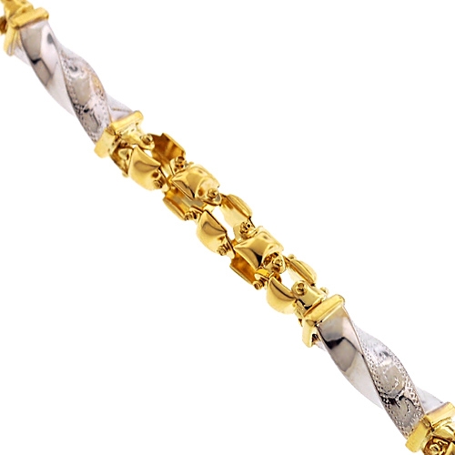 22K Two tone Gold Alternating Beads Chain - HMC-620