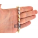 Italian 10K Two Tone Gold Bullet Link Mens Chain 7 mm