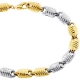10K Two Tone Gold Bullet Link Mens Bracelet 7 mm 8 3/4 inches