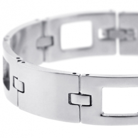 Solid Stainless Steel Section Link Mens Wrist Bracelet 14mm 8"