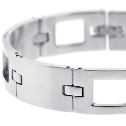 Stainless Steel Section Link Mens Bracelet 14 mm 8 inches